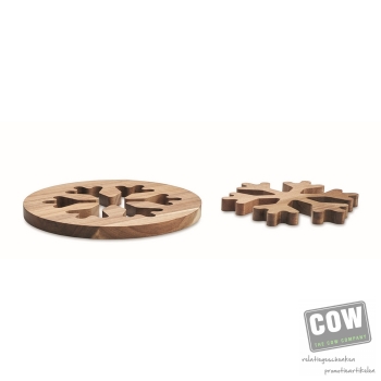 Afbeelding van relatiegeschenk:Acacia houten pothouders set
